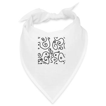 Abstrakte Kunst, Freude - Bandana - Weiß - Vorne