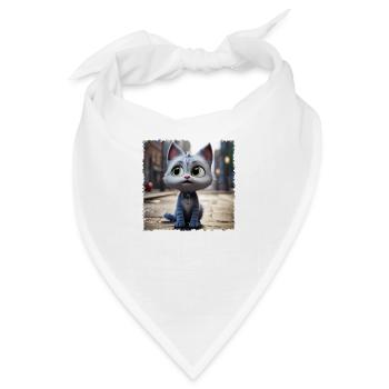 niedliche Katze - Bandana - Weiß - Vorne