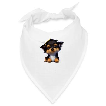 Bachelor Australischer Schäferhund Uni Studium - Bandana - Weiß - Vorne