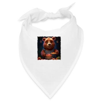 Hungriger Bär - Bandana - Weiß - Vorne