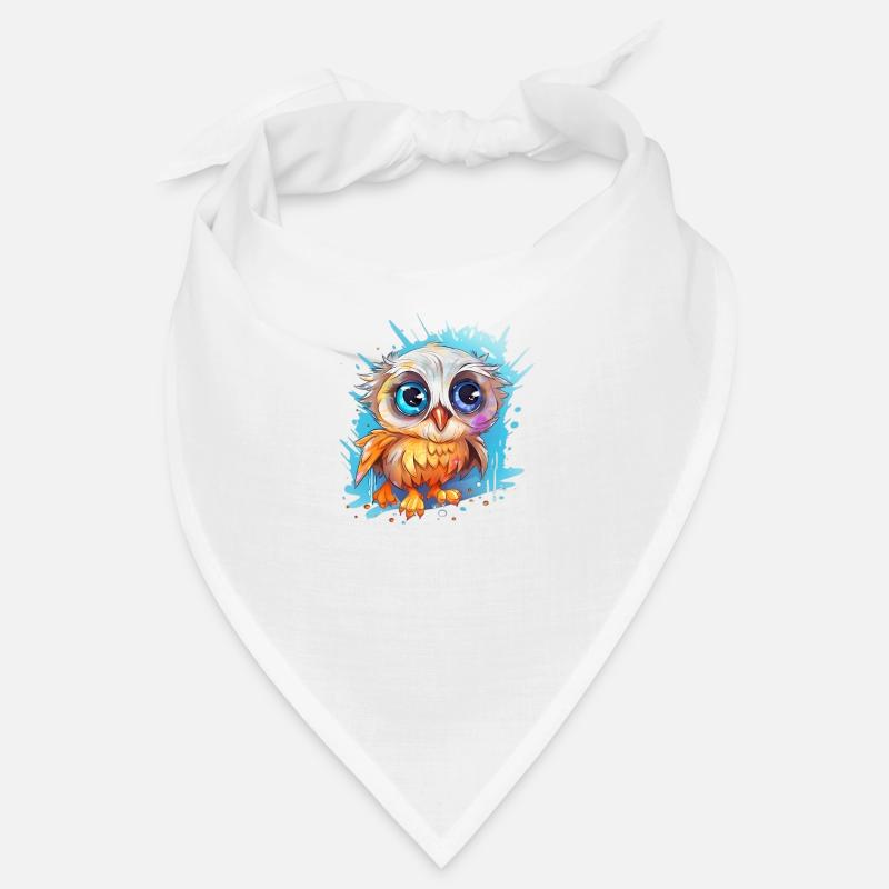 Niedliche Wachsame Eule | Nachtschwärmer Eule - Bandana - Weiß