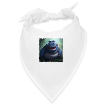 Cooles Hippo - Bandana - Weiß - Vorne