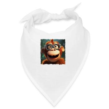 Lustiger Affe - Bandana - Weiß - Vorne