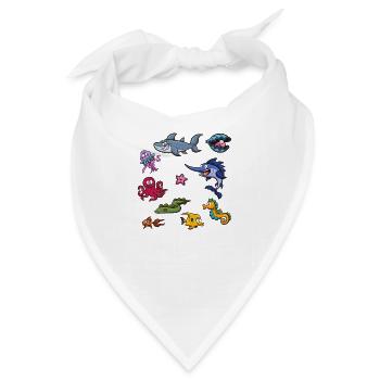 Meeresbewohner - Bandana - Weiß - Vorne