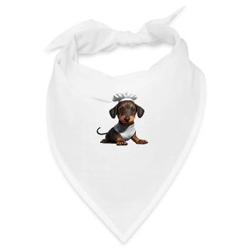 Dachshund Gastronom Hund Dackelwelpe Kochen Hunde - Bandana - Weiß - Vorne