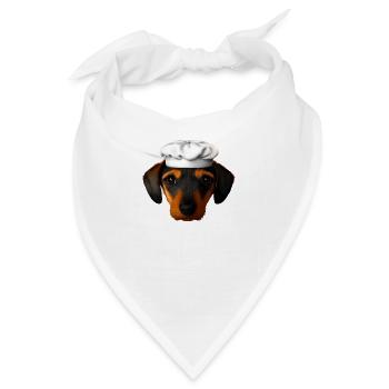 Dachshund Gastronom Hund Dackelwelpe Kochen Hunde - Bandana - Weiß - Vorne
