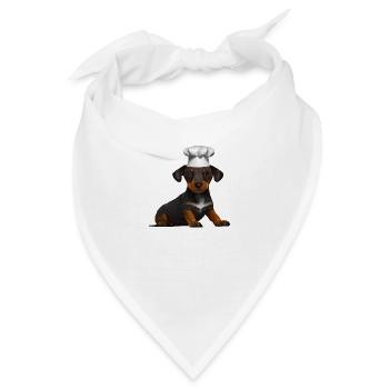 Dachshund Hunde Gastronom Hund Dackelwelpe Kochen - Bandana - Weiß - Vorne
