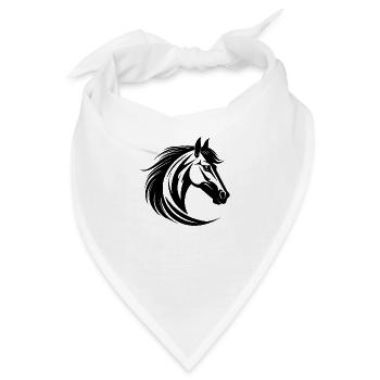 Pferd Pferdekopf Pony - Bandana - Weiß - Vorne