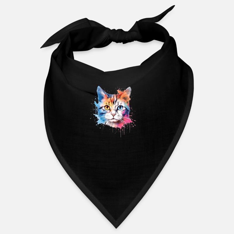 Chat muticolore Bandana