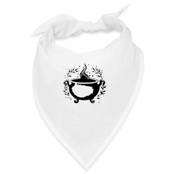 Kessel Magisch Hexe Halloween - Bandana - Weiß - Vorne