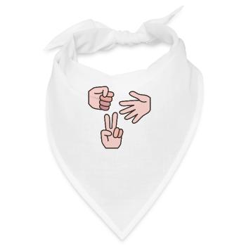 Schere Stein Papier - Bandana - Weiß - Vorne