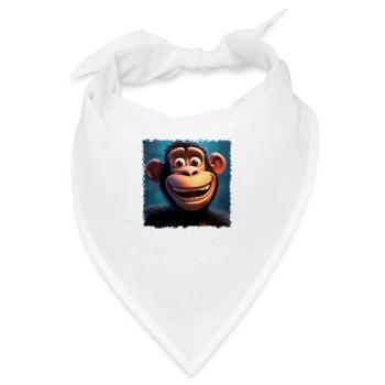 lustiger Affe - Bandana - Weiß - Vorne