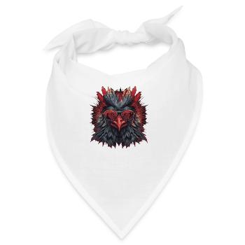 Hahnenkopf mit Lünette - Bandana - Weiß - Vorne