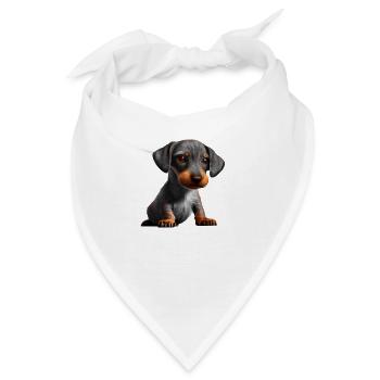 Dackelwelpe Hund Dachshund Hunde Hundehalter - Bandana - Weiß - Vorne