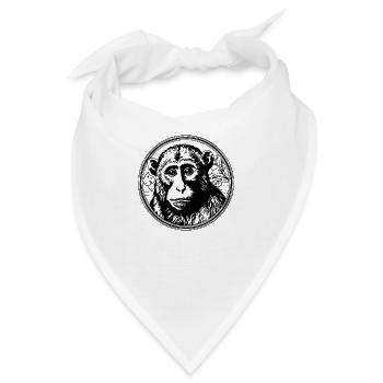 Affe Affen Affengesicht Dschungel - Bandana - Weiß - Vorne