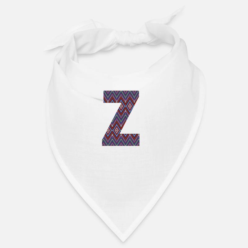 Monogramm Buchstabe Z - geometrisches Muster - Bandana - Weiß