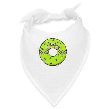 Lächelnder süßer Cartoon-Donut: Entzückender Leckerbissen! - Bandana - Weiß - Vorne