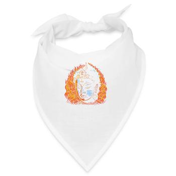 Neon - Buddha - Meditation in Flames - neg - Bandana - Weiß - Vorne