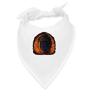 Neon - Buddha - Meditation in Flames - pos - Bandana - Weiß - Vorne