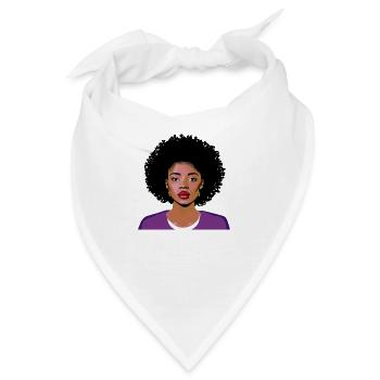 Frau mit Afro - Bandana - Weiß - Vorne