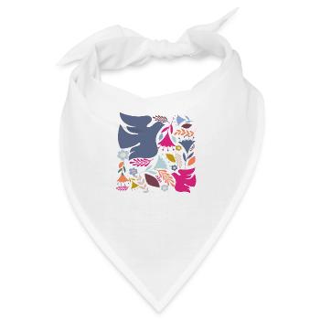 Wildblumen-Geschenkidee - Bandana - Weiß - Vorne
