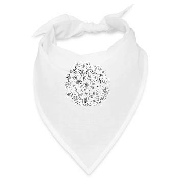Minimalistische Blume - Bandana - Weiß - Vorne