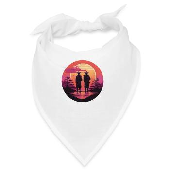Synthwave japan traditional men - Bandana - Weiß - Vorne