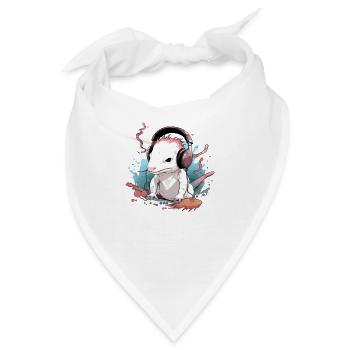 Axo, der audiophile Axolotl - Bandana - Weiß - Vorne