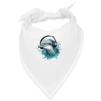 Riki, der audiophile Delfin - Bandana - Weiß - Vorne