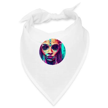 Abstract - Skull Woman - Bandana - Weiß - Vorne