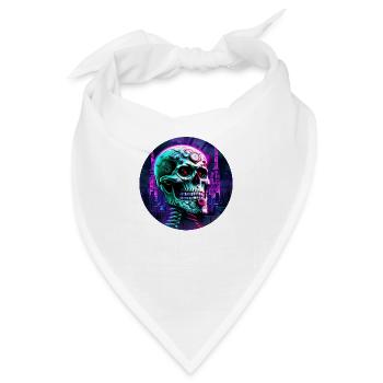 Cyberpunk Skull - Bandana - Weiß - Vorne