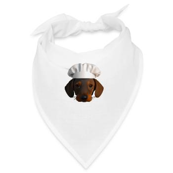 Gastronom Hund Dackelwelpe Dachshund Kochen Hunde - Bandana - Weiß - Vorne