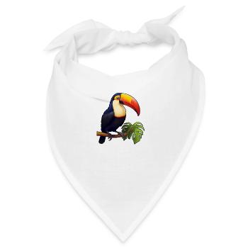 Vogel Tukan Comic-Stil - Bandana - Weiß - Vorne
