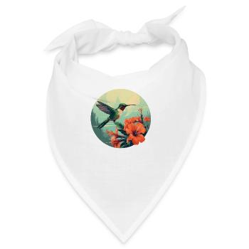 Flatternder Kolibri - Bandana - Weiß - Vorne