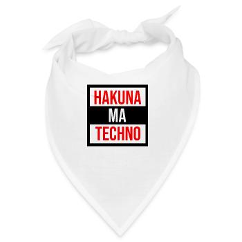 Hakuna Techno Zitat - Bandana - Weiß - Vorne