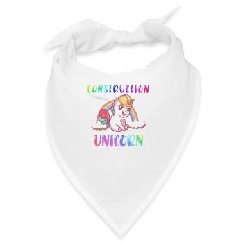Bagger Baustelle Bauarbeiterin Mädchen I Geschenk - Bandana - Weiß - Vorne