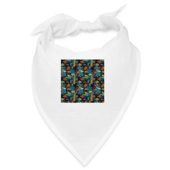 Aquatisches nahtloses Muster Sealife Ozean Unterwasser - Bandana - Weiß - Vorne