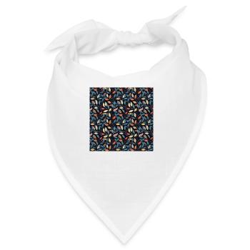 Blätter Nahtloses Muster Blatt Laub Natur Druck - Bandana - Weiß - Vorne