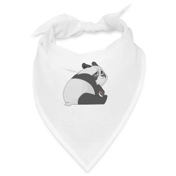 Trauriger Panda - Bandana - Weiß - Vorne