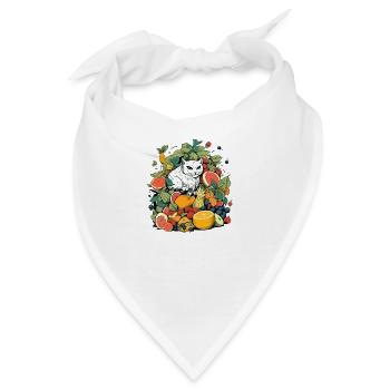 Mathéo, die Katze in der Frucht - Bandana - Weiß - Vorne