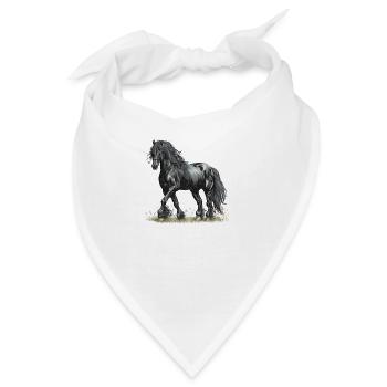 Friese Pferd | Der Friese | Friesenpferd - Bandana - Weiß - Vorne