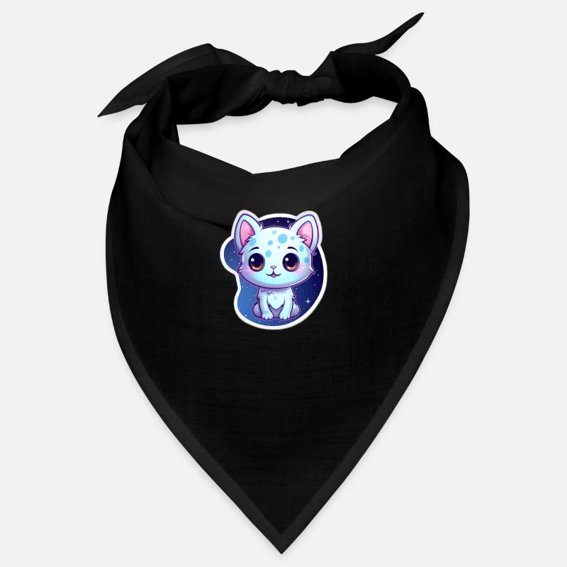 "Kitty Galaxy: Cute Cartoon Floating in Space" Bandana