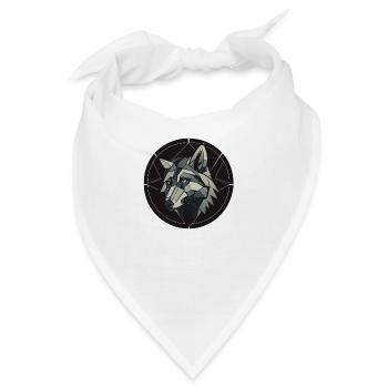 Geometrischer Wolf - Bandana - Weiß - Vorne