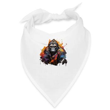Stoischer Gorilla. Weisheit im Graffiti-Stil. - Bandana - Weiß - Vorne
