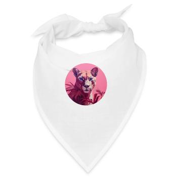 Panther in Pink - Bandana - Weiß - Vorne