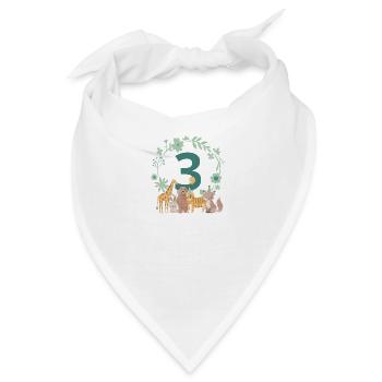 3. Jahrestag - Tiere zum dritten Jahrestag - Bandana - Weiß - Vorne