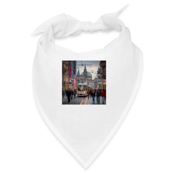 Straße mit Straßenbahn - Bandana - Weiß - Vorne