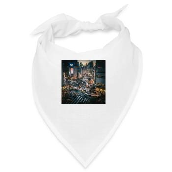 Tokio bei Nacht - Bandana - Weiß - Vorne