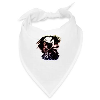 Madchen in Helmet - Bandana - Weiß - Vorne
