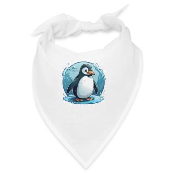 Lustiger Pinguin trotzt der Kälte - Bandana - Weiß - Vorne
